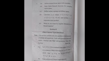 MSc maths third sem ppr third (functional analysis) previous year ppr rajju bhaiyya University