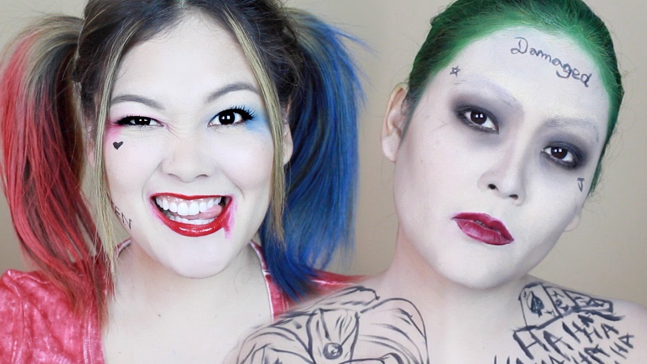 Suicide Squad Harley Quinn Joker Makeup Hair Tutorial YouTube