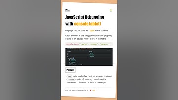#JavaScript Debugging with console.table()