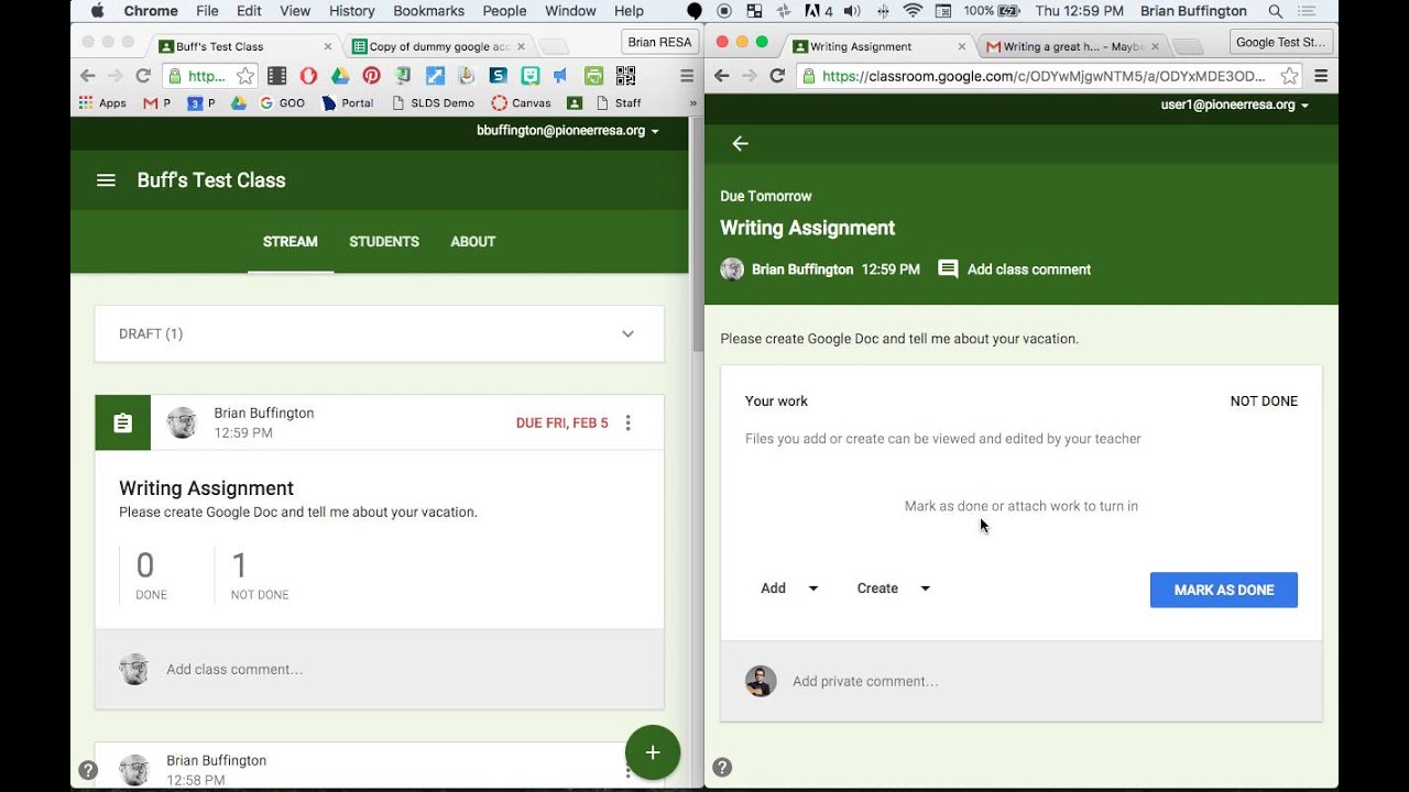 Google Classroom How To See What A Student Sees Youtube