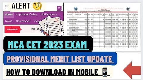 MCA-CET CAP ROUND PROVISIONAL MERIT LIST DECLARE TIME #mcacet #mcacet2023