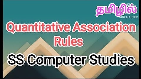 Quantitative Association Rules | data mining and machine learning in tamil,#sscomputerstudies
