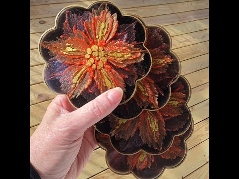 Beautiful Poinsettia Resin Coasters Tutorial for Holiday Decor