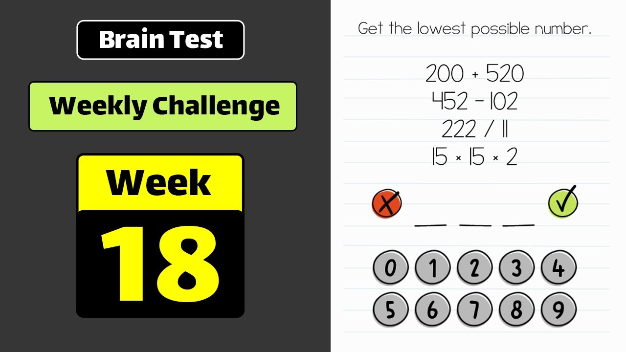 Brain Test Weekly Level Week 18 Solution Walkthrough ✓ 