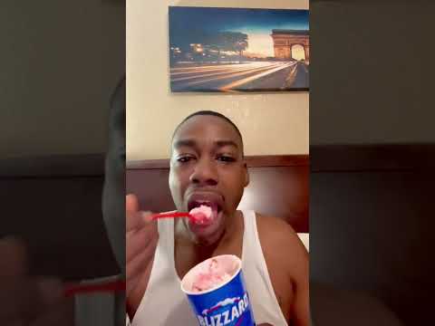 Dairy Queen Strawberry Cheesequake Blizzard part 3 #comedy #random #viral #mukbang #food