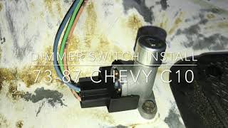 headlight dimmer switch install 73-87 chevy c10