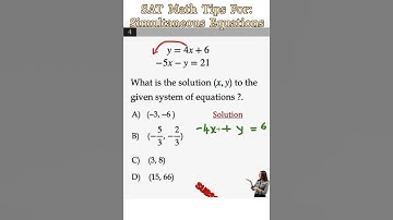 SAT Math Tips For Simultaneous Equations👨🏽‍🎓💯😍#satmathhacks #quickmathsolutions #mathexam  #trending