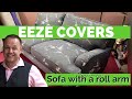 Learn to make loose covers for a sofa with a roll arm. tailored