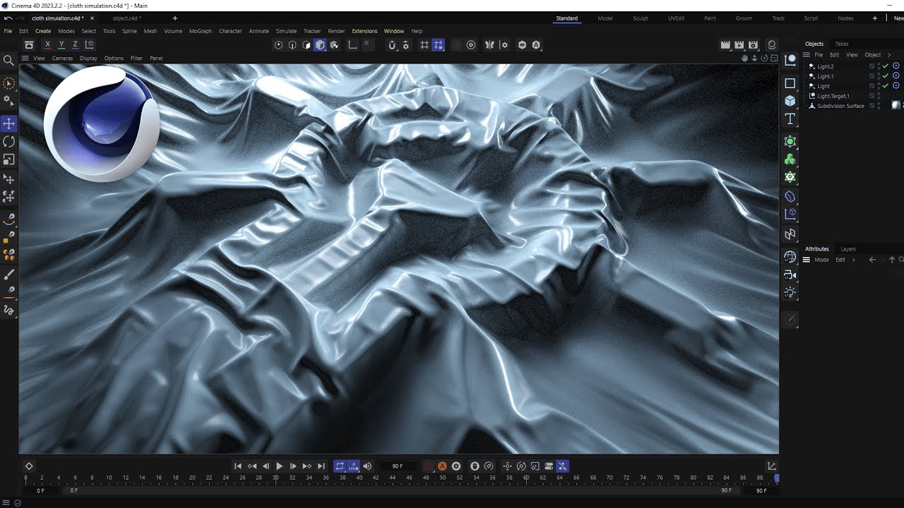 😍 EFFORTLESS: Cinema 4D Tutorial - Create a Cloth Simulation in under 4 ...