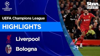 Thumbnail for Liverpool v Bologna Highlights | 2024/25 | UEFA Champions League
