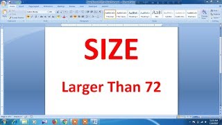 How to make font size larger than 72 in MS Word screenshot 2