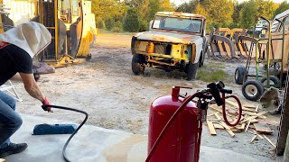 SWAMP Dragon Rescue! SAND BLASTING PARTS TEST Harbor Freight, Abandoned 74 FORD TRUCK Restoration