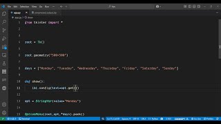 Python 3 Tkinter Script to Build Popup Dropdown Options Menu Widget GUI Desktop App