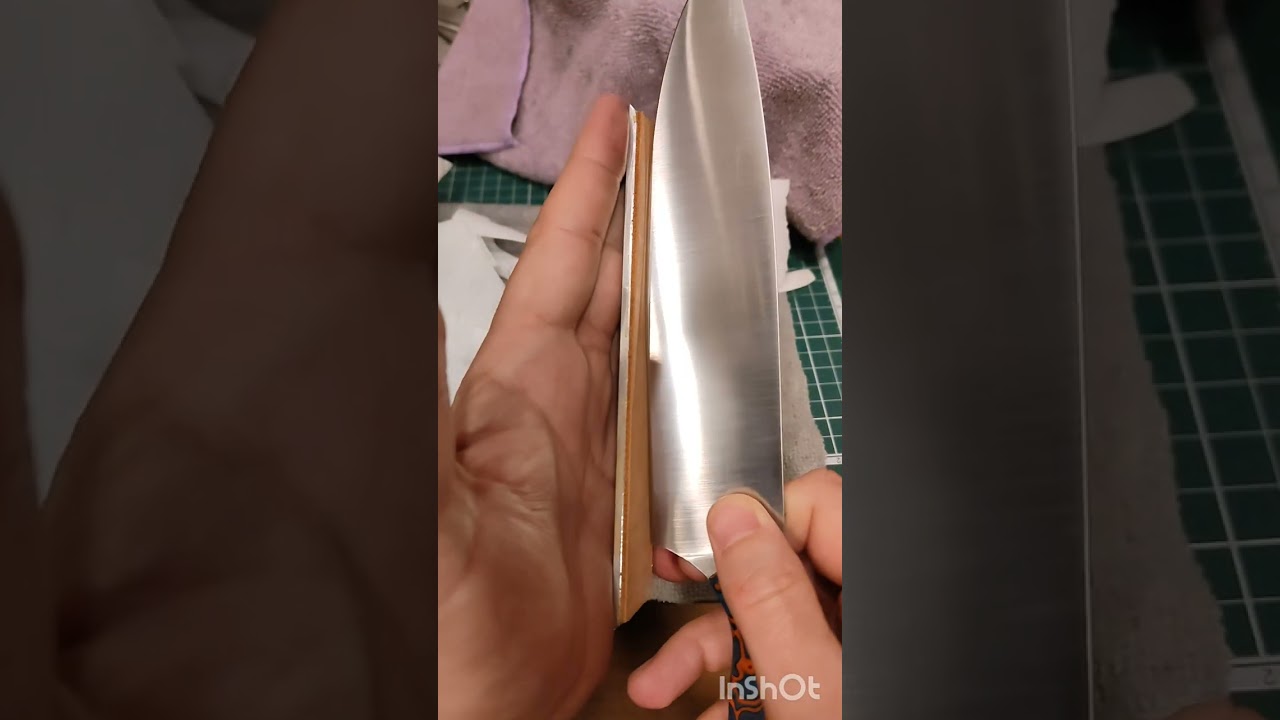 Переточил нож из  стали Elmax. Убрал рекурву и сделал другой финиш.