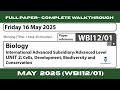 Edexcel IAL Biology Unit 2 | WBI12/01 May 2025 | Full Paper Walkthrough (Detailed Explanation)