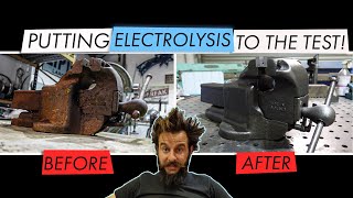 Putting Electrolysis To The Test! | Rusty Vice Restoration