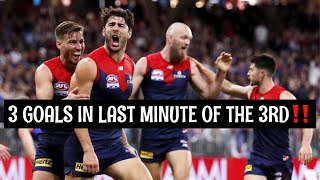 Video thumbnail of "MELBOURNE DEMONS KICK 3 GOALS IN LAST MINUTE OF 3RD QUARTER | AFL GRAND FINAL 2021"
