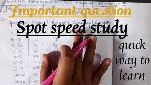 Important question on spot speed study | Traffic engineering | highway engineering |  Lecture 20