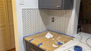 How to install Tile Backsplash with trim and a jig