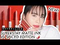 NEW MAYBELLINE SUPERSTAY MATTE INK CRAYON IN SPICED EDITION❤️🌶SWATCHES & QUICK REVIEW #SUMMERSPICED