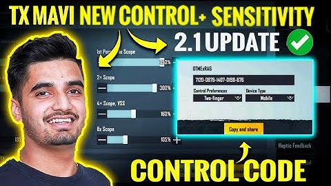 MAVI CONTROL CODE AND SENSITIVITY CODE BGMI 2 FINGER CONTROL AND SENSITIVITY