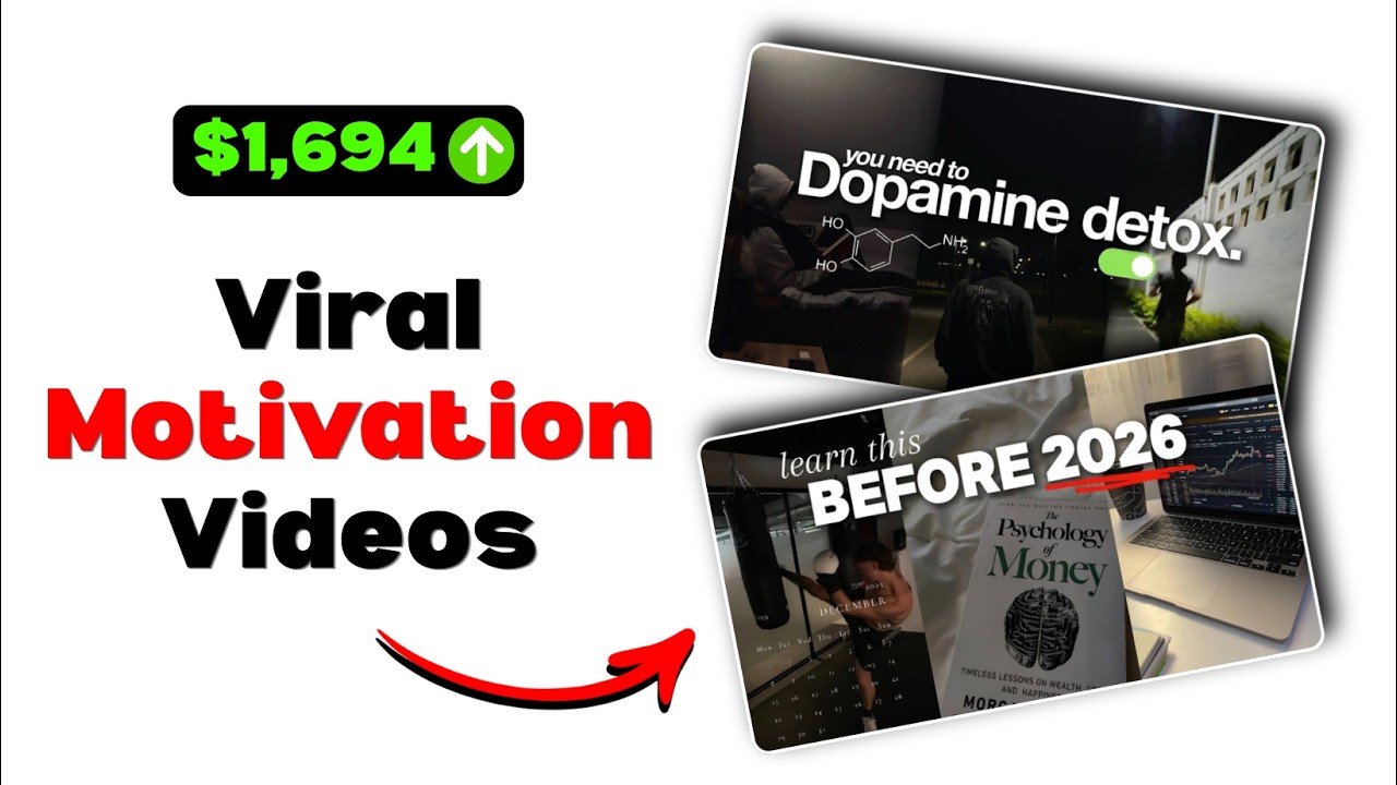 How I Make VIRAL Motivational Videos Using Only AI (100% Free Tools ...