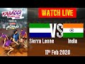 Kabaddi World Cup 2020 Live - Sierra Leone vs India - 11 Feb - Match 8 | BSports