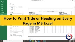 Print Title or Headings on All Pages in MS Excel