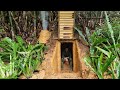 Building complete survival bushcraft shelter underground secrets overnigh  king of satyr