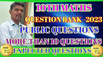 10TH MATHS QUESTION BANK-2023 MOST EXPECTED AND IMPORTANT QUESTIONS-PUBLIC PATTERN  @GRSUCCESSSTC