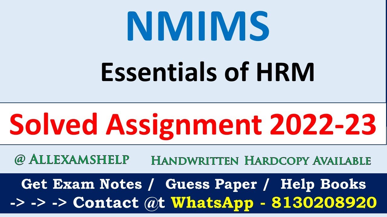 essentials of hrm nmims assignment june 2023