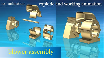 NX animation design//NX simulation//blower assembly and exploding with motion
