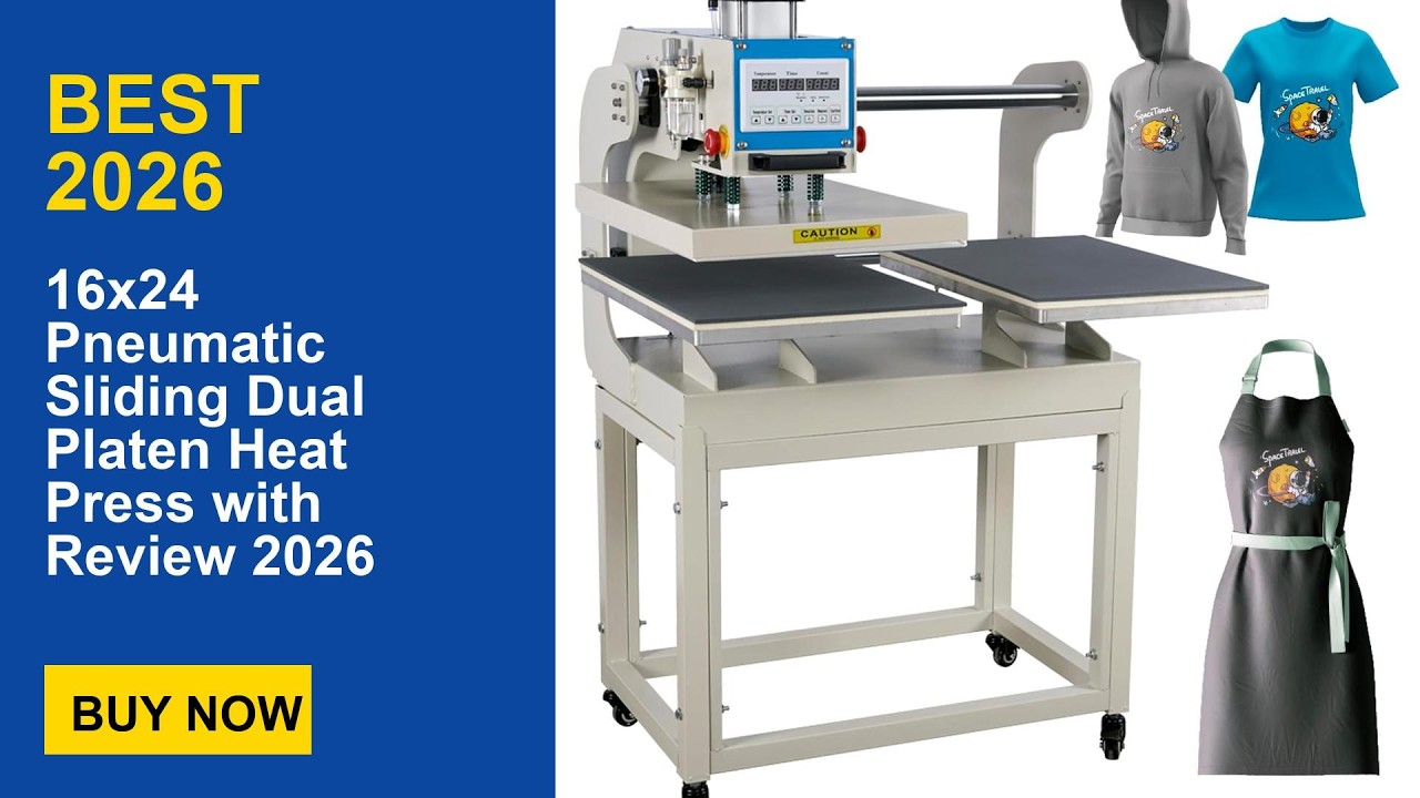16x24 Pneumatic Sliding Dual Platen Heat Press with Review 2026