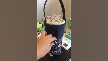 Túi vải bảo vệ môi trường đựng bình nước Xanh navy họa tiết Mèo xanh xinh xắn