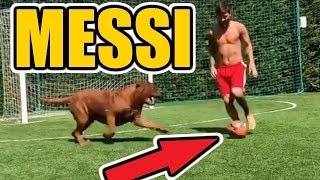 Messi̇ Köpeği̇yle Şov Yapti