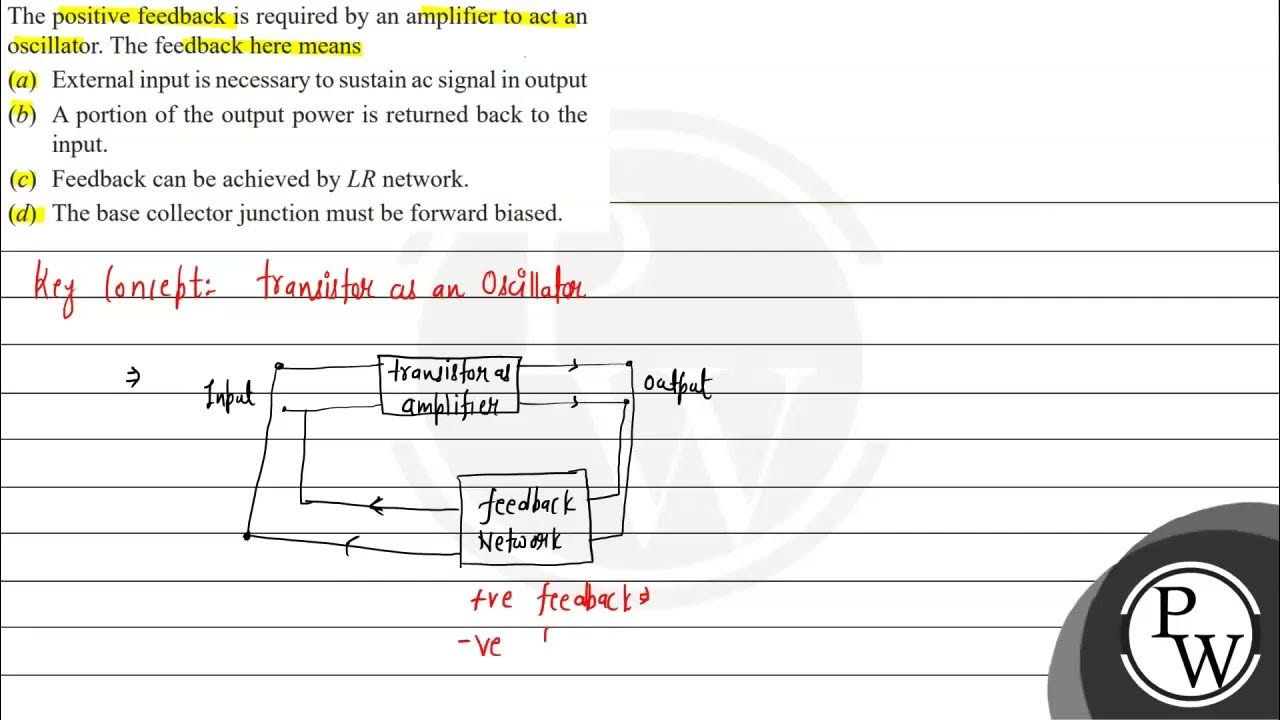 The positive feedback is required by an amplifier to act an oscillator