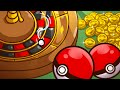 We play roulette to choose our pokemon then battle