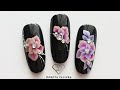 One stroke flowers level 2 nail art. Painting flowers using acrylic paints