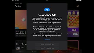 How to solve Apple Store Personalised ads disabled buttons