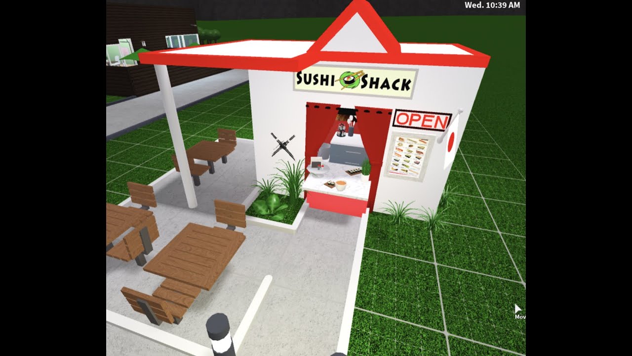 ROBLOX BLOXBURG Sushi Shack Bar Restaurant Shop Speedbuild Food