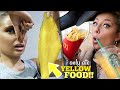 I only ate YELLOW food for 24 HOURS challenge!!!