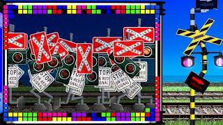 踏切 アニメ | パズル系ゲームにハマる超シンクロふみきり | 4K | railroad crossings playing a pazzle game