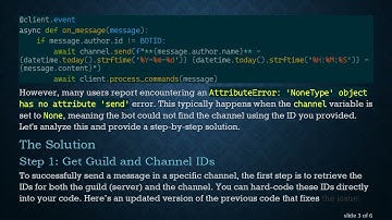 How to Make a Bot Send Messages to a Specific Channel Using on_message in Discord.py