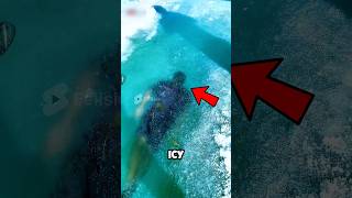 Man Risks Life Swimming In Icy Water