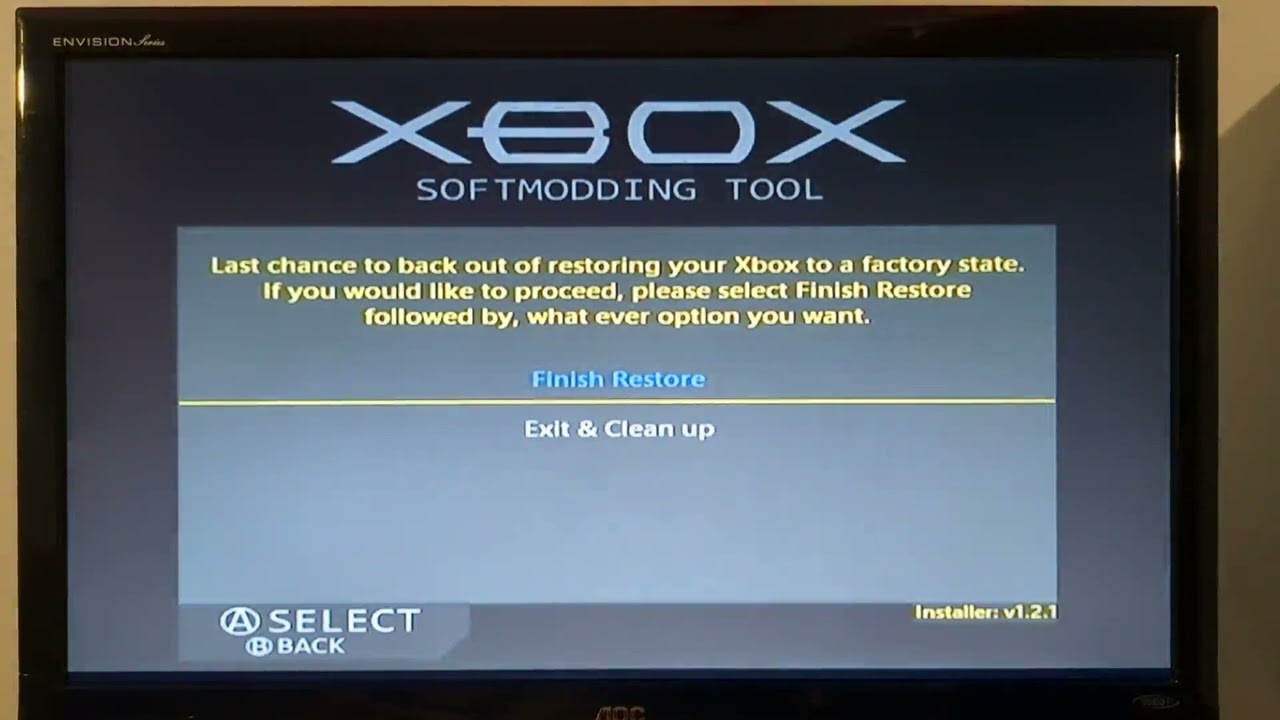 Using Rocky5's v1.21 Extras Disc to restore ogxbox back to factory