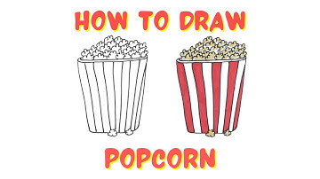 How to draw Funny Popcorn? Easy drawing for kids!Step-by-step tutorial!