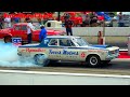 Drag Racing Nostalgia Super Stock cars at Byron Dragway back to 60s Glory Days