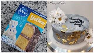 Turning a Box Cake into an Elegant Mothers Day Cake.