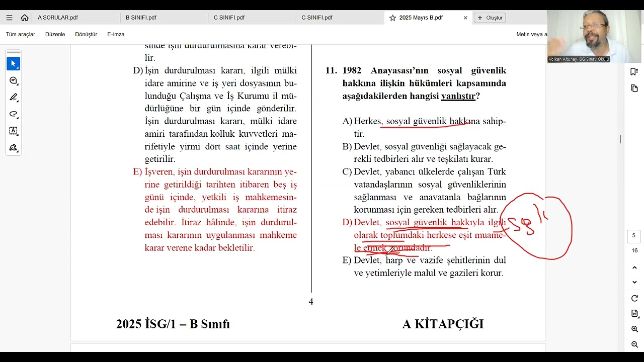 Mayıs 2025 İSG ABC Sınıfı Soruları Çözüm ve Analizleri