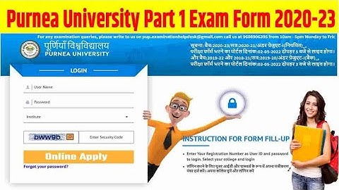 Purnea University Part 1 Exam Form 2020-23:Online Apply Started(Session 2020-23)...